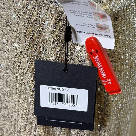 IEENA MAC DUGGAL NUDE SILVER FORMAL DRESS GOWN SEQUIN EMBELLISHED WOMEN’S SZ 12 - Picture 6 of 13